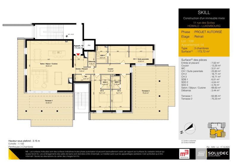 Apartment with 3 rooms to sell in Howald