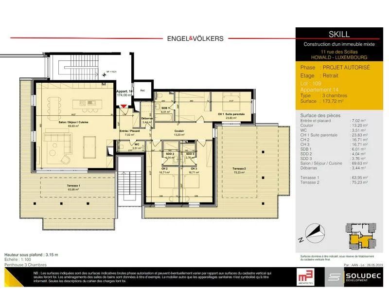 Apartment with 3 rooms to sell in Howald
