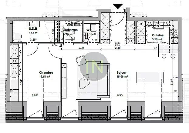 Apartment with 1 room to sell in Steinsel