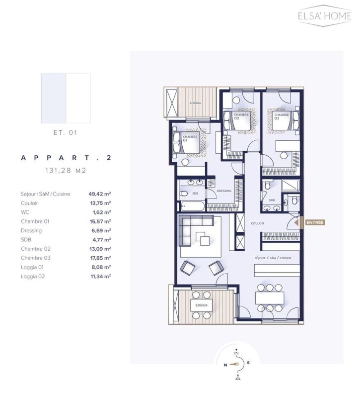 Apartment with 3 rooms to sell in Walferdange
