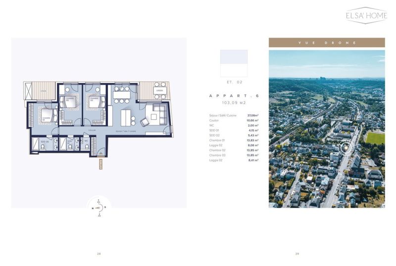 Apartment with 3 rooms to sell in Walferdange