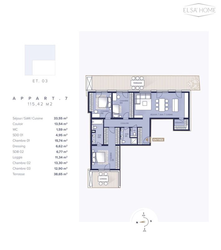 Apartment with 3 rooms to sell in Walferdange