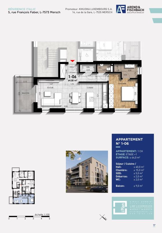 Apartment with 1 room to sell in Mersch