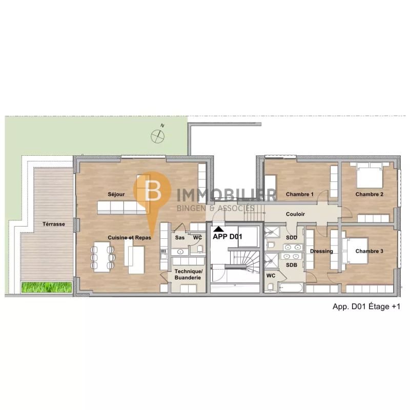 Apartment with 3 rooms to sell in Niederanven