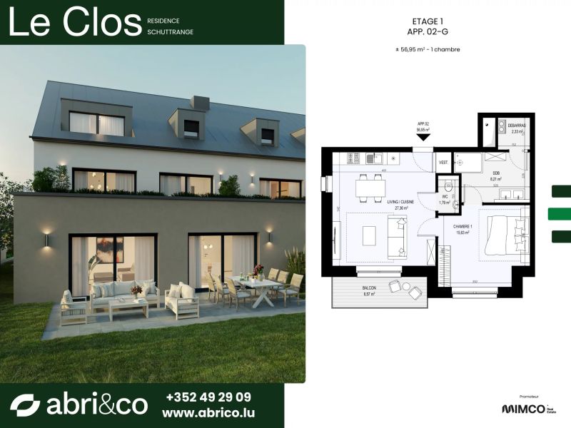 Apartment with 1 room to sell in Schuttrange