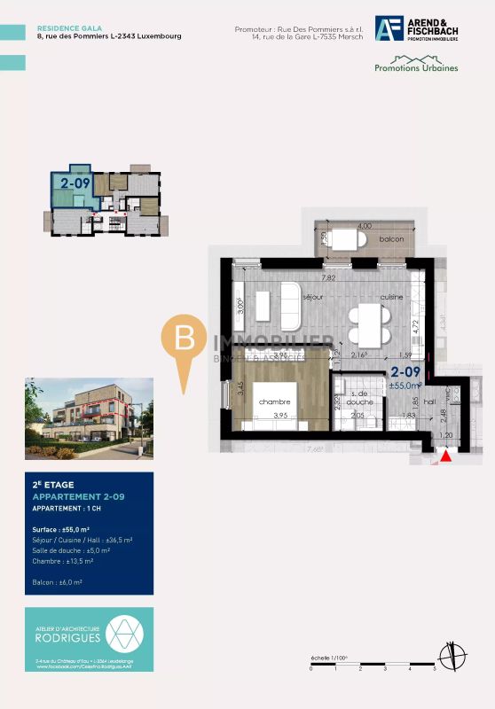 Apartment with 1 room to sell in Luxembourg-Cents