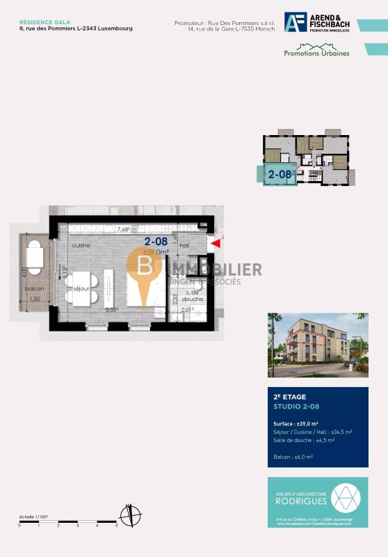 Studio to sell in Luxembourg-Cents