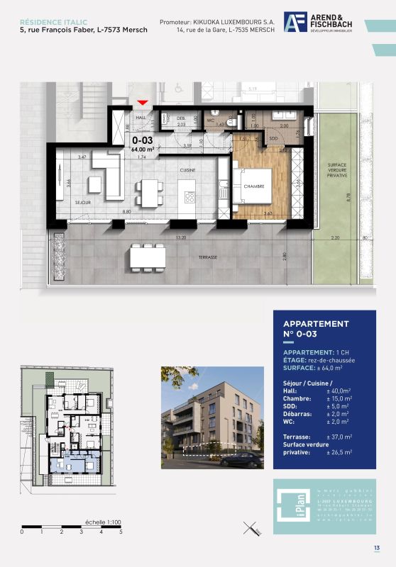 Apartment with 1 room to sell in Mersch