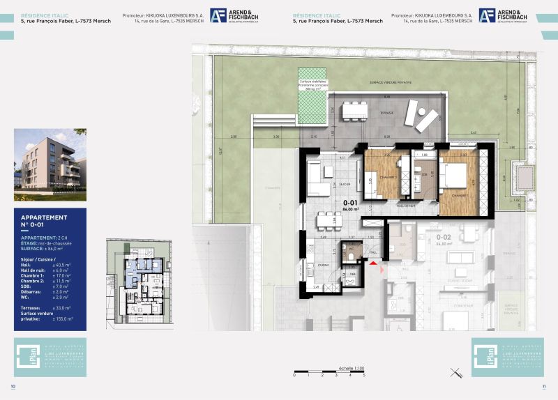 Apartment with 2 rooms to sell in Mersch